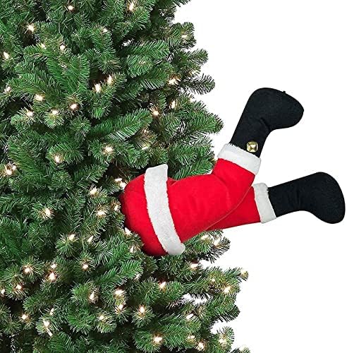 Коледно дърво с Крака на дядо коледа: Меки Коледна Кукла с Крака елф, Украса За Коледната елха, Украса за коледните