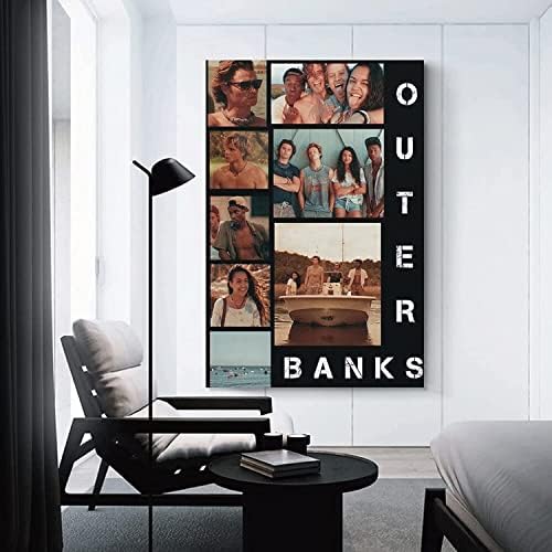 Плакат ANARONA Outer Banks, OBX Колаж Платно Плакат Без Рамка монтаж на стена Арт Декор на Стая в общежитието