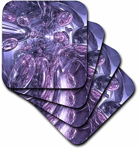 Портал 3dRose cst_21921_4 от лилаво стъкло с Цифрови Стилизирана лилави стъклени сфери или подкрепа за керамични