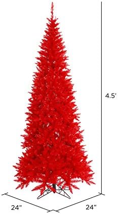 Изкуствена Коледна Елха Vickerman 4,5' Red Fir Slim Без Светлина, Сезонен Декор За Дома На Закрито