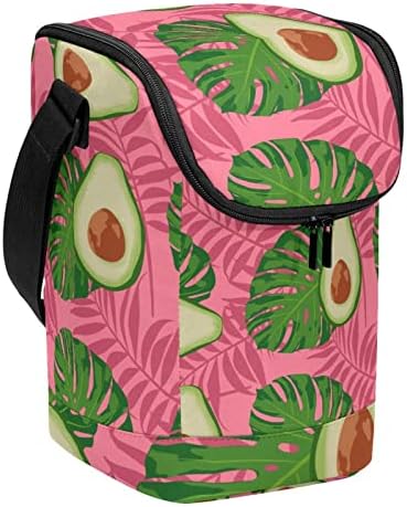 Лесна Голяма Чанта за Обяд Резени Авокадо и Листа за многократна употреба Обяд-Бокс за Жени и Мъже