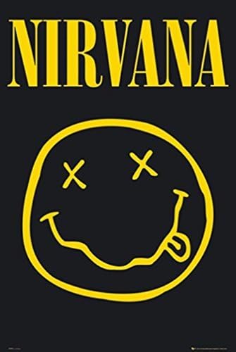 купи постер на Нирвана без рисунки - Усмивка 36x24, Музикален Арт Принт, Легендата на рок-енд-рол Кърт Кобейн,