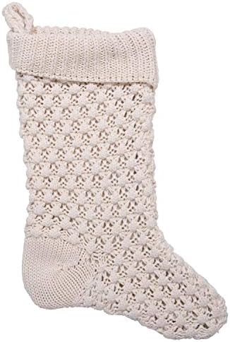 Чорапи от Futon Трикотаж Creative Co-Op Плътна текстура, Кремаво