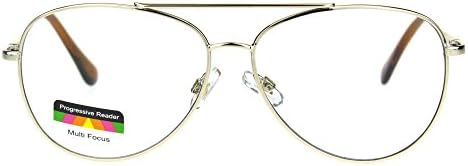 Многофокусные Прогресивни Очила за четене 3 Мощност в 1 Четец на Метален Авиаторски