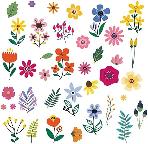 Стикери за Стена с цветя CRASPIRE, Пролетни Етикети На Прозорец С Цветя, Подвижни Градински Етикети С Рисувани
