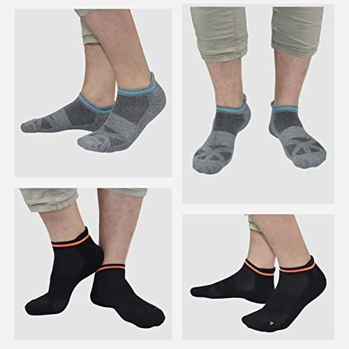 FUNDENCY 6 Опаковки Мъжки Спортни Чорапи на Щиколотках С Дълбоко Деколте, Дишането Чорапи за Бягане с Мека Подметка