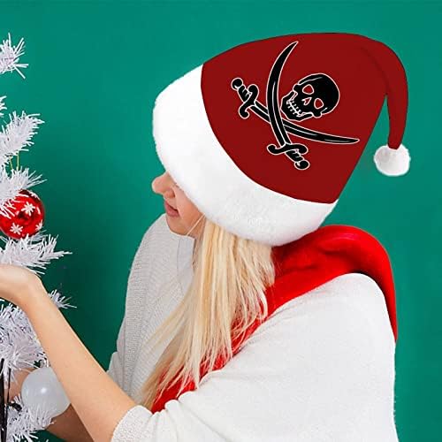 Череп Мечове Пиратски Коледни Шапки на Едро Шапки За Възрастни Коледна Шапка за Празници, за да проверите за