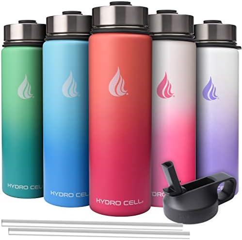 Бутилка за вода с соломинкой от неръждаема стомана HYDRO CELL - За топли и студени напитки - Метална Вакуумна