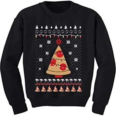 Hoody Tstars Pizza Tree Младежки Детски Грозен Коледен Пуловер В Стил Ризи С Дълъг Ръкав