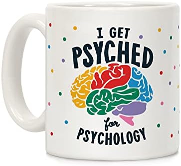 LookHUMAN Аз съм във Възторг от Psychology Бяла Керамична Кафеена Чаша с тегло 11 грама