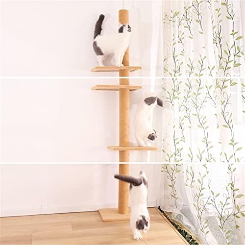 KKVEE 3-уровневое котешки дърво от пода до тавана, Котка, взбирающаяся на дърво с височина 9 фута (Доставка