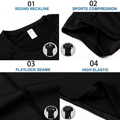 3 Опаковки Мъжки Спортни Компрессионных Ризи, Тренировочная Тениска с къс ръкав, Отгоре, Стръмни Сухи Спортни