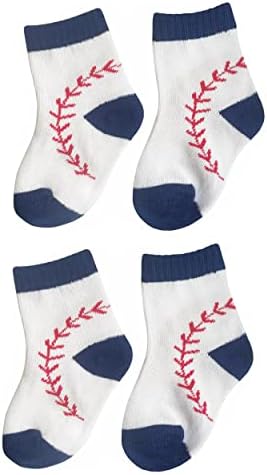 BAICAIYU Детски Бейзболни чорапи за Първия Рожден ден, 2 чифта, За Момичета и момчета, За малки, Средни чорапи,