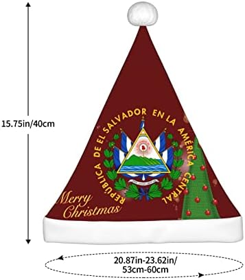 Герб Салвадор Забавно Плюшен Шапка на Дядо Коледа За Възрастни, Коледна Шапка За Жени и Мъже, Празнична Коледна