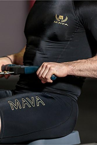 Мъжки Спортни Компресиране риза с къс ръкав Mava Sports - Тениска Baselayer Атлетик Workout за занимания във