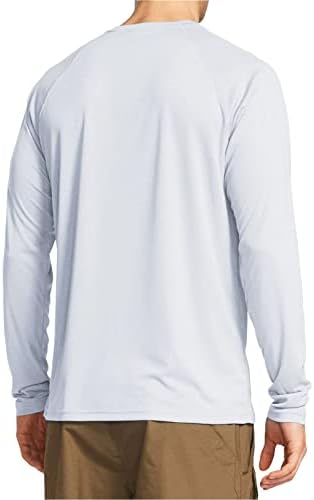 Мъжки Ризи с дълъг ръкав UPF 50+ UV, Леки Спортни Ризи с Защита От Слънцето за Бягане, Риболов, Разходки