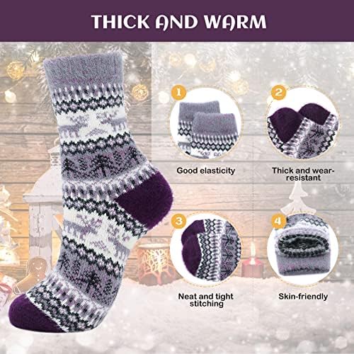 Zando Дебели Мъжки Вълнени чорапи, Мъжки чорапи, Топли Меки Зимни чорапи за мъже, Термоноски с Уютен Дизайн,