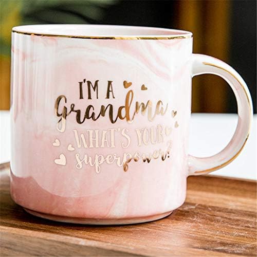 Забавна бабушкина Чаша - Аз съм баба, отколкото твоята Сверхспособность, Керамични Мраморна Кафеена чаша Обем