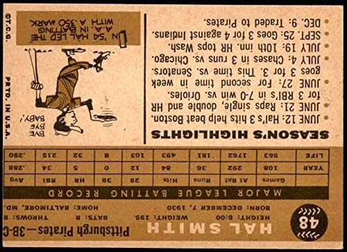 1960 Topps 48 Хал У. Смит Питсбърг Пайрэтс (Бейзболна картичка) EX/MT Пирати