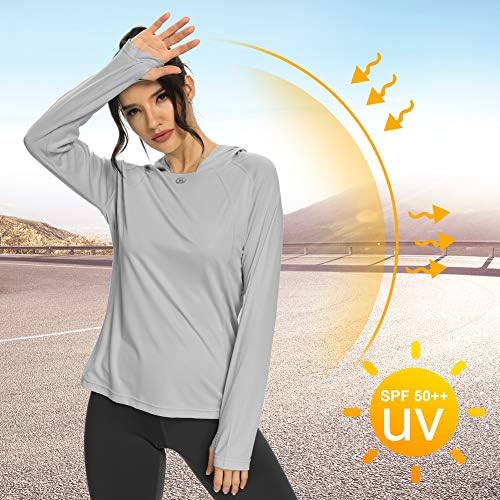 M MAROAUT Дамски Hoody със защита от Слънцето UPF 50 + UV, Ризи за Туризъм с Дълъг ръкав, Лека Бързосъхнеща