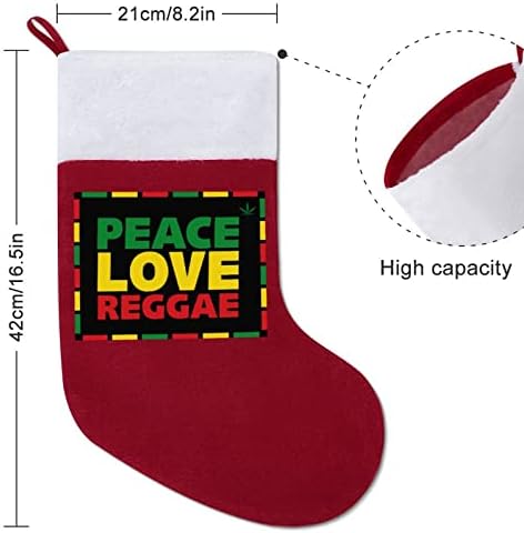 Светът На Любовта Реге Коледни Чорапи, Окачени Чорапи С Принтом Коледно Дърво Украса За Камината