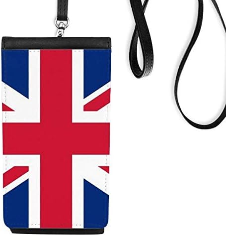 Националният Флаг На Великобритания Държава В Европа Телефон В Чантата Си Портфейл Окачен Мобилен Калъф Черен