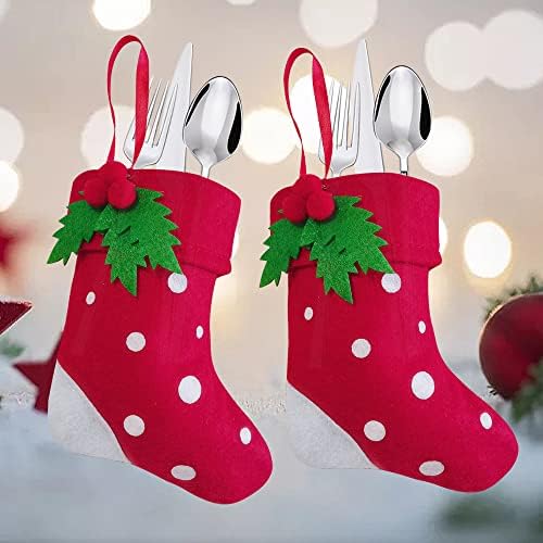Коледни Чорапи от мини-Филц, 12 бр., Поставки за Пакети с подарочными Карти, Обемни Предложения за съседи, Колеги,